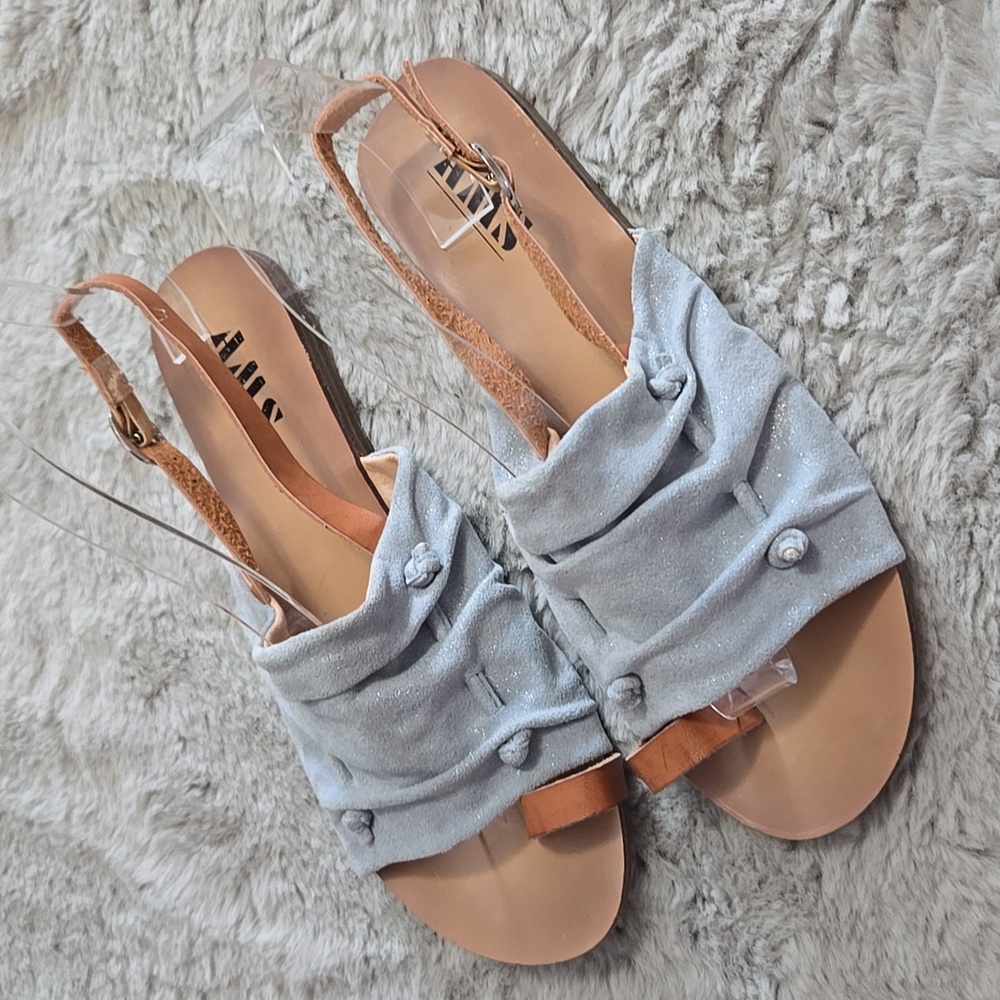 Light Blue Toe Strap Sandals - image 4